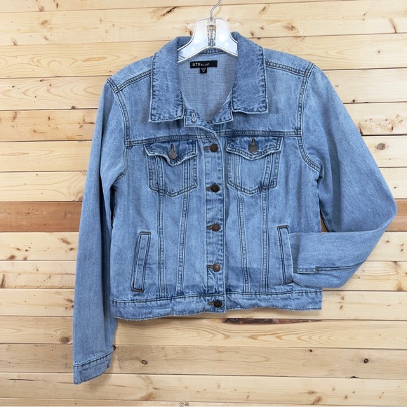 STS Blue Jackets & Blazers - STS BLUE Light Wash Colbey Fitted 100% Cotton Denim Jean Women Jacket size M